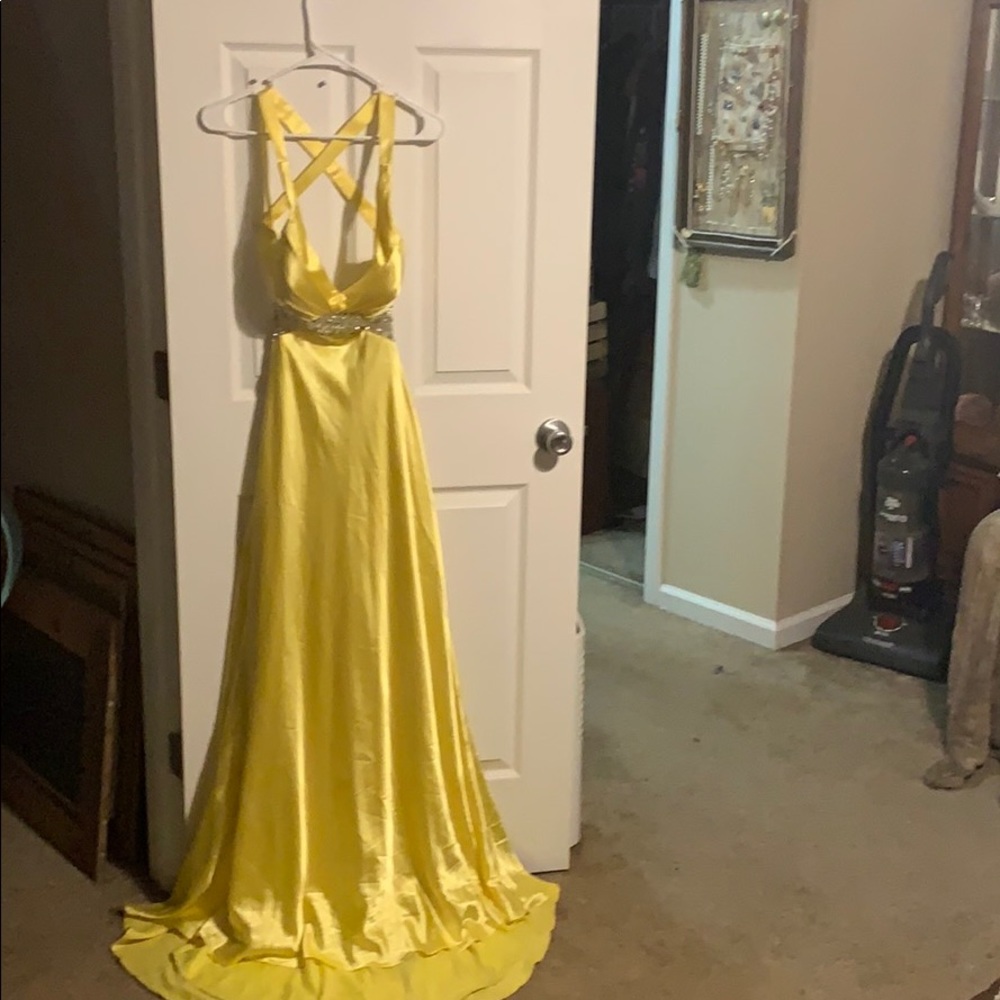 Bright yellow formal dress